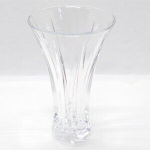 DePlomb Lead Crystal Vase Flared Shape Vertical Cut Design Elegant Craftsmanship